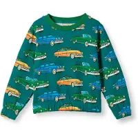 Smafolk Yapeen Huppari Autojen Kanssa Beige Petroleum Green Petroleum Green-5-6 Y Vihreä 5-6 vuotta Pojat