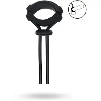 Levelz Detachable Wide Adjustable Silicone Lasso Cockring - 5mm - Black