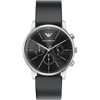 Giorgio Armani Analoginen kello musta / hopea