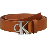Calvin Klein Vyö 'Smooth Monogram Buckle' konjakki