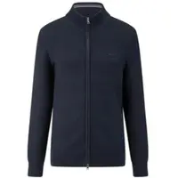 Gant Cotton Texture Zipped Cardigan - Navy - S