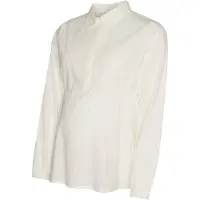 Mamalicious Mlzoey Lia L/S Wo Top - White - XXL