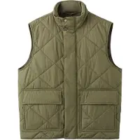 Mango Lightweight Quilted Water-Repellent Quilted Gilet - Khaki green - M