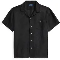Ralph Lauren Classic Fit Linen Camp Shirt - Black - XL