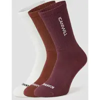 ICANIWILL Training Logo Sock 3-Pack White/Red/Maroon Red