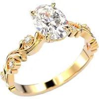 Festive Feeniks Lux Oval 1.06ct timanttisormus 14-754-106-KK-HSI1