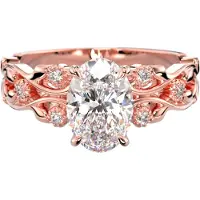 Festive Feeniks Twin Oval 1.06ct timanttisormus 14-752-106-PK-LABGVS1