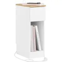 SoBuy yöpöytä FBT111-E-WN, kapea & USB