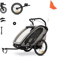 Hauck Bike N Walk Pyöräkärry, Light Grey