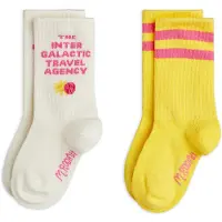 Mini Rodini Intergalactic 2-Pack Socks - Yellow - 24/27