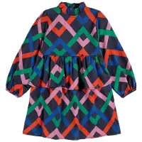 BOBO CHOSES Monivärinen Garland Woven Mekko Midnight Blue 2-3 Y Sininen 2-3 vuotta Tytöt
