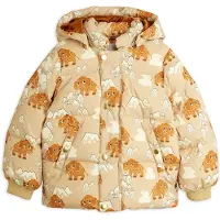 Mini Rodini Mammoths Hooded Puffer Jacket - Beige - 116/122