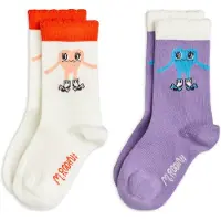 Mini Rodini Heart In Shoes 2-Pack Socks - White - 20/23