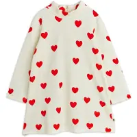 Mini Rodini Hearts Velour Mekko White White 80/86 cm Valkoinen 80/86 cm Tytöt
