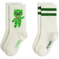 Mini Rodini Alien 2-Pack Socks - Green - 16/19