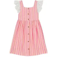 Louise Misha Moonie Mekko Pink Gelato Stripes 6 Y Vaaleanpunainen 6 vuotta Tytöt