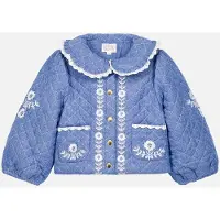 Louise Misha Jouliana Kudottu Takki Blue Chambray Blue Chambray-4 Y Sininen 4 vuotta Tytöt