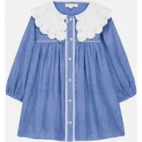 Louise Misha Hyacinte Kudottu Mekko Blue Chambray Blue Chambray-3 Y Sininen 3 vuotta Tytöt