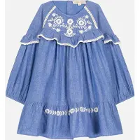 Louise Misha Orana Kudottu Mekko Blue Chambray Blue Chambray-4 Y Sininen 4 vuotta Tytöt