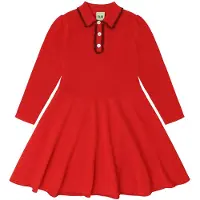 FUB Villa Peplum Mekko Signal Red Signal Red-90 cm Wool Punainen 90 cm Tytöt