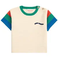 BOBO CHOSES Color Block Baby Neulottu T-paita Offwhite 6 months Kermanvärinen 6 kuukautta Pojat, Tytöt