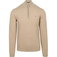 Gant Superfine Lambswool Half Zip - Beige - XXXL