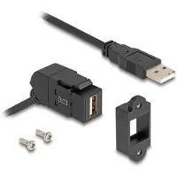 DeLOCK 67151, USB-A, USB-A, 0,3 m, Musta