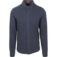 Superdry for man. M4011000A Vintage worn navy piqué shirt (M), Casual, Cotton, Long sleeve
