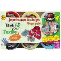 Pebeo Tekstiilimaali - - Tactil Color - 6 purkkia, 100 ml - Monivärinen - Nopeasti kuivuva