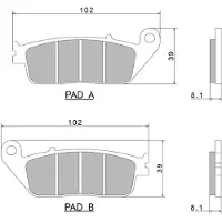 Nissin Premium A0020 2p-202ns Puolimetalliset Jarrupalat