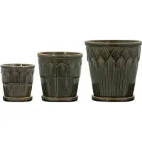 House Doctor Planter, Hdcora, Grey - Khaki green - 12X 12X 15CM