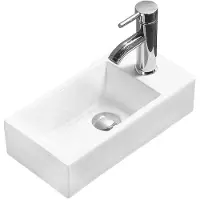 Mexen Inez vasemmanpuoleinen käsienpesuallas 40 x 20 cm, valkoinen - 21484000L