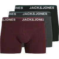 Jack & Jones Bokserishortsit harmaa / viininpunainen / musta