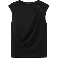 Mango Ruched Fitted Top - Black - M