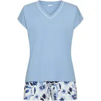 LASCANA Pyjamashortsit marine / vaaleansininen / valkoinen