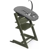 Stokke Tripp Trapp syöttötuoli ja Newborn Set -istuin Marble Green/Anthracite Black