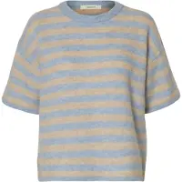Selected Lulu Knit O-neck Lyhythihainen Neulepusero