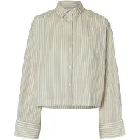 Selected Slwastha Ls Cropped Boxy Shirt Noos - Beige - 42