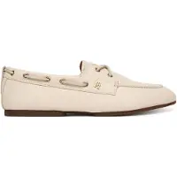 Tommy Hilfiger Th Sleek Leather Boat Shoe - Cream - 38