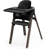 Stokke Steps syöttötuoli bambu black Sis. tuoli, babyset, tarjotin ja valjaat