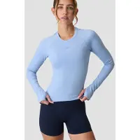 ICANIWILL Sculpt Seamless Ribbed LS Banner Blue