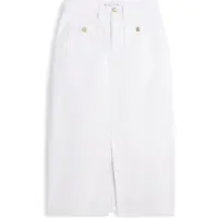 Tommy Hilfiger Dnm White Midi Straight Skirt Hw - White - 34