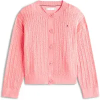 Tommy Hilfiger Pointelle Cable Cardigan - Pink - 140