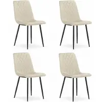 Leobert 4 tuolin setti Turin, beige/musta