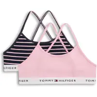 Tommy Hilfiger 2 Pk Strappy Bralette Print - Pink - 140-152