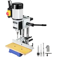 Vevor puuntyöstöporakone, 750 W 2800 RPM Powermatic-porakone, onttopora talttateräsarjoilla, pöytäporakone, pyöreiden tai neliönmuotoisten reikien tekemiseen puuhun