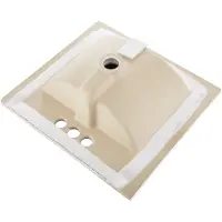 Vevor puoliuppotettu kylpyhuoneen pesuallas, 510 x 465 mm, suorakaiteen muotoinen valkoinen keraaminen allas ylivuotoaukolla ja 3 hanareiällä, upotettava moderni kylpyhuoneen pesuallas, kylpyammeen pe