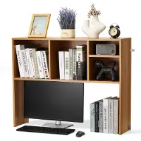 Vevor -pöytäkirjahylly, 1-tasoinen puinen pöytäsäilytysjärjestäjä, 37" x 9,4" x 28,7" toimiston säilytysteline, puinen näyttöhylly, pöytäkirjahyllykoppi liukumattomilla jaloilla, toimistoon, kotiin ja