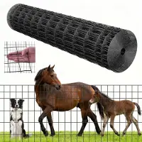 Vevor -maatilan aita, 122 cm x 15,2 m, 2 x 4 tuuman silmäkoko 14 Gauge galvanoitu teräslanka-aita naudoille, sioille ja lampaille, kestävä vinyylipäällysteinen karja-aita eläinsuojiin, häkkilanka, puut