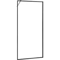 Vevor kiinteä lasinen suihkupaneeli, 864 x 1870 mm täyskehystetty kiinteä suihkuseinä, 8 mm paksu kirkas karkaistu lasiovi pohjatiivisteellä ja heloilla, helppo puhdistaa, kylpyhuoneeseen, mattamusta